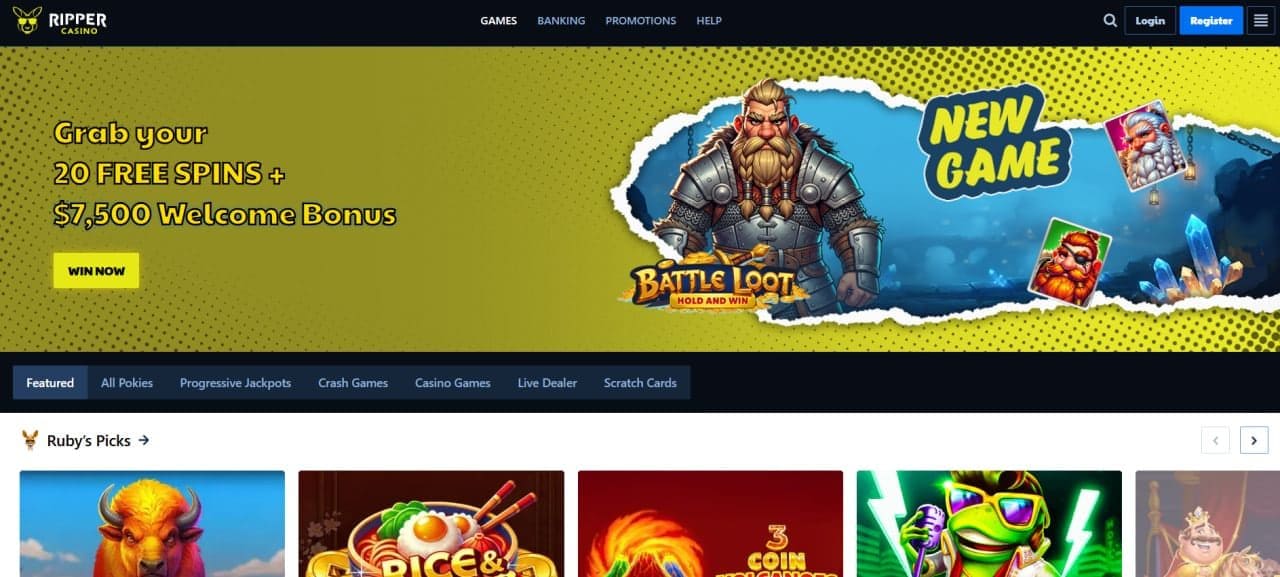 Ripper Casino Review 2026: A$7,500 Bonus, Pokies & Fast Payouts