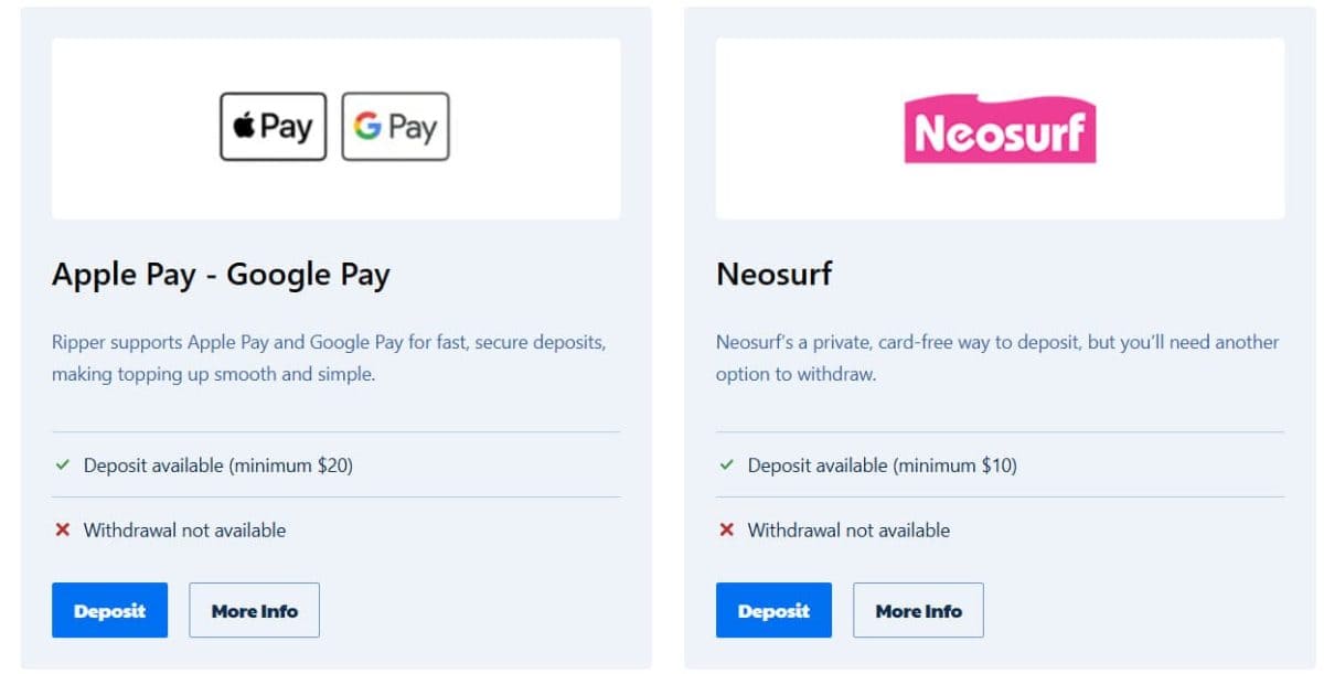 Ripper Casino Payments – Crypto, AUD & Fast Payouts AU image 2